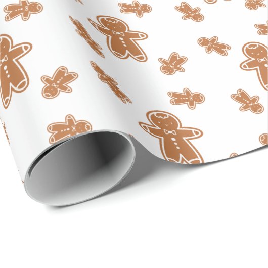 Weihnachtsgingerbrot Herren Muster Geschenkpapier (Rolleneckpunkt)