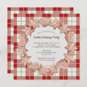 Weihnachtsgingerbrot Holiday Cookie Exchange Einladung (Vorne/Hinten)