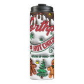 Weihnachtsgingerbrot Hot Chocolate Aufgeblasen 3D Thermosbecher (Vorderseite)