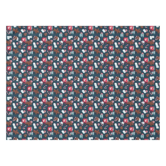 Weihnachtsgingerbrot Hot Chocolate Peppermint Tischdecke (Vorderseite (Horizontal))