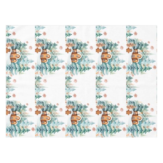 Weihnachtsgingerbrot House Gingerbread Figur Tischdecke (Vorderseite (Horizontal))