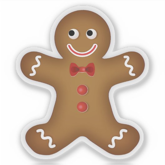 Weihnachtsgingerbrot Man Contour Sticker (Vorderseite)