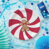 Weihnachtsgingerbrot Mann auf Peppermint Pappteller (Party)