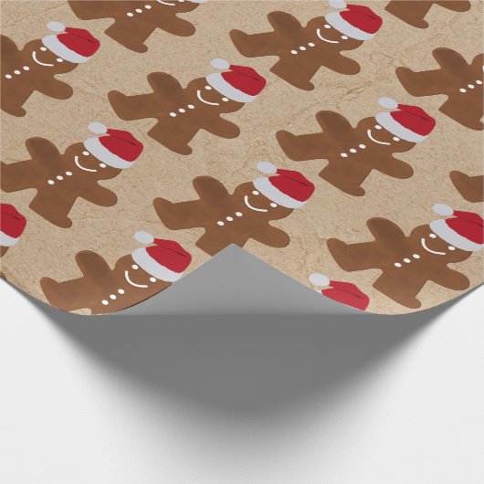 Weihnachtsgingerbrot Mann Cookies Kraft Brown Geschenkpapier (Ecke)