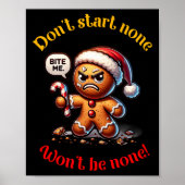 Weihnachtsgingerbrot Mann Funny Mad Xmas Poster (Vorne)