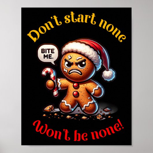 Weihnachtsgingerbrot Mann Funny Mad Xmas Poster (Vorne)