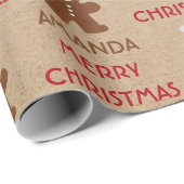 Weihnachtsgingerbrot Mann Kekse Individuelle Name Geschenkpapier (Rolleneckpunkt)