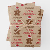 Weihnachtsgingerbrot Mann Kekse Individuelle Name Geschenkpapier Set (Beispiel)