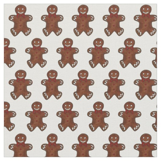 Weihnachtsgingerbrot Mann Männer Cookie Xmas Fabri Stoff (Nahaufnahme)
