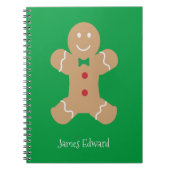 Weihnachtsgingerbrot Mann mit Individuelle Name Notizblock (Vorderseite)
