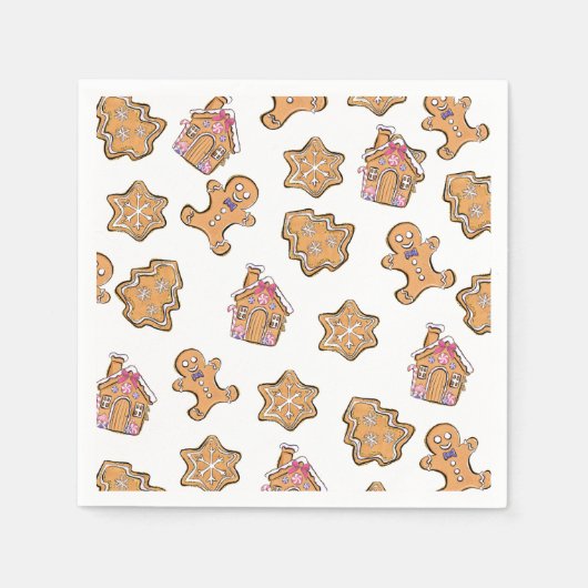 Weihnachtsgingerbrot Mann Party Paper Napkin Serviette (Vorderseite)