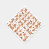 Weihnachtsgingerbrot Mann und Haus Serviette (Ecke)