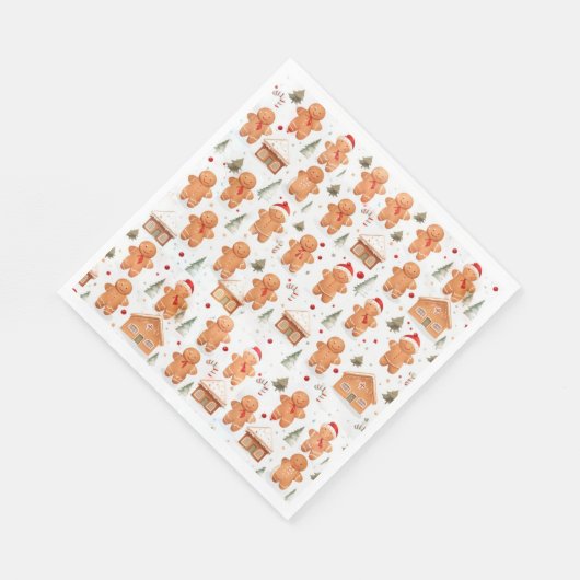 Weihnachtsgingerbrot Mann und Haus Serviette (Ecke)