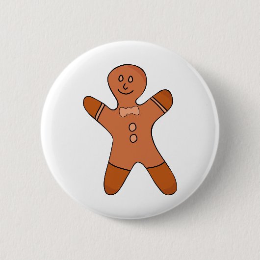 Weihnachtsgingerbrot Männer Cookie Button (Vorderseite)