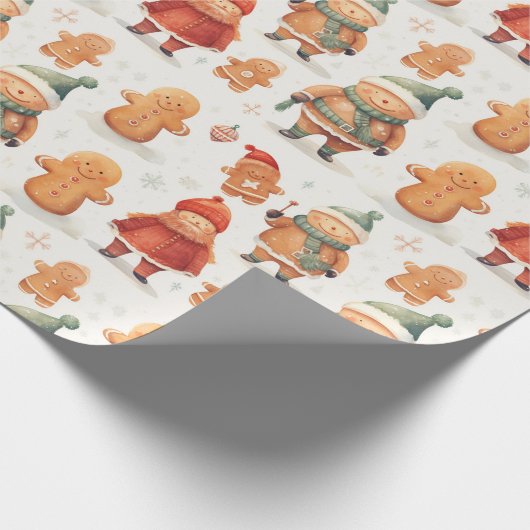 Weihnachtsgingerbrot Männer Geschenkpapier (Ecke)