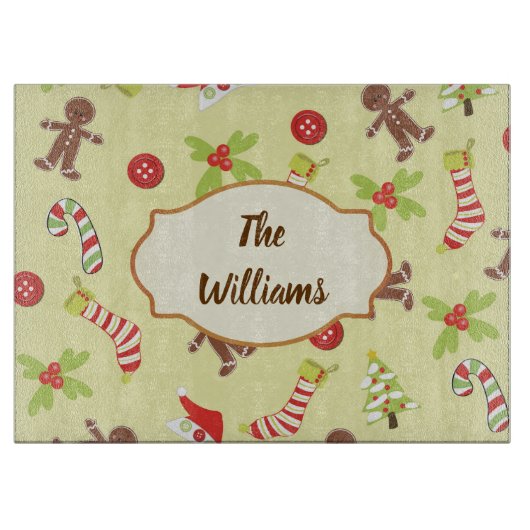 Weihnachtsgingerbrot Männer Schneidebrett (Vorderseite)