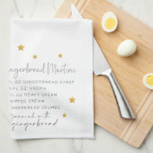 Weihnachtsgingerbrot Martini Rezept Wasserfarbe Geschirrtuch (Viertel Falte)