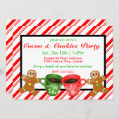 Weihnachtsgingerbrot Men Candy Cane Streifen Einladung (Vorne/Hinten)
