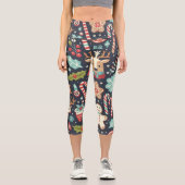 Weihnachtsgingerbrot Nahtloses Muster Capri Leggings (Vorderseite)
