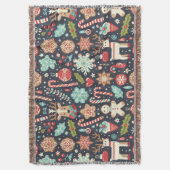 Weihnachtsgingerbrot Nahtloses Muster Decke (Vorderseite Vertikal)