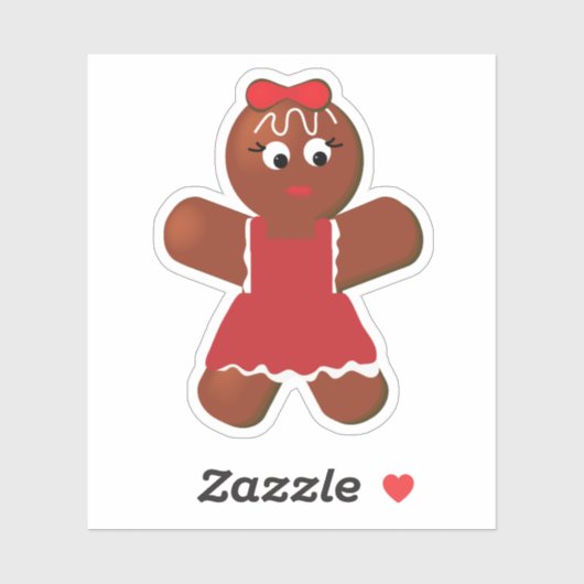 Weihnachtsgingerbrot Niedlich Girl Cookie Vinyl Aufkleber (Blatt)