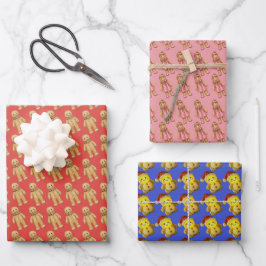 Weihnachtsgingerbrot - Packpapierblätter Geschenkpapier Set