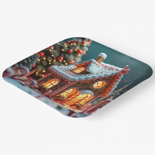 Weihnachtsgingerbrot Pappteller (Gewinkelt)