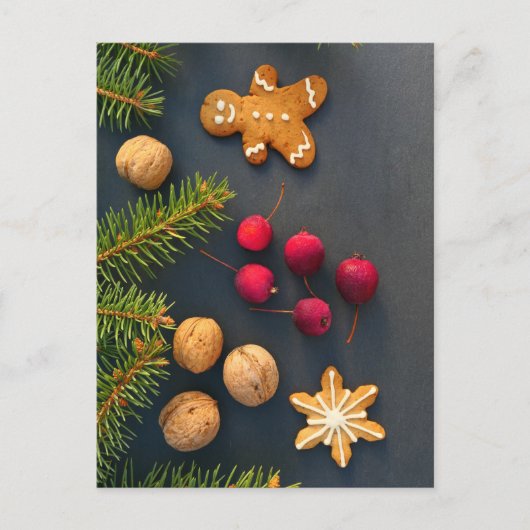 Weihnachtsgingerbrot Postkarte (Vorderseite)
