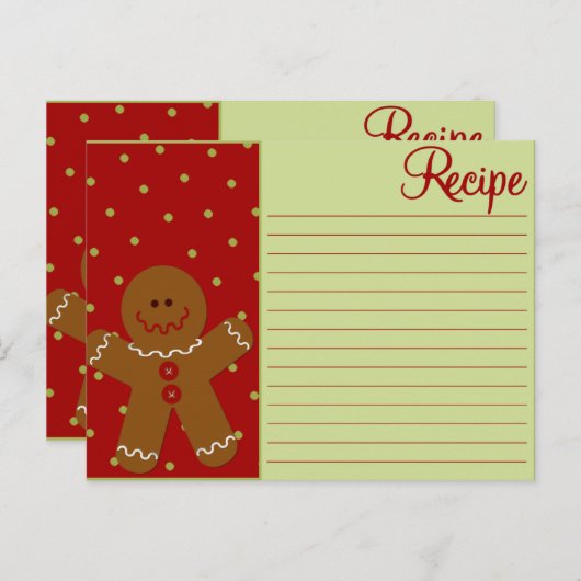 Weihnachtsgingerbrot Recipe Karten (Vorne/Hinten)