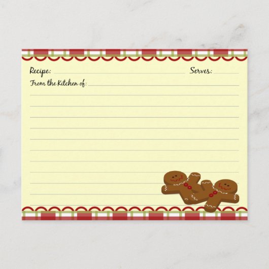 Weihnachtsgingerbrot Recipe Karten (Vorderseite)