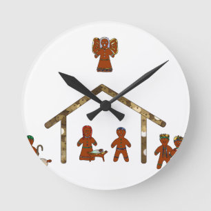 Weihnachtsgingerbrot Runde Wanduhr