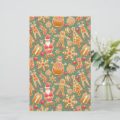 Weihnachtsgingerbrot santa briefpapier (Stehend Vorderseite)
