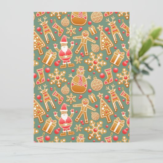 Weihnachtsgingerbrot santa feiertagskarte (Stehend Vorderseite)