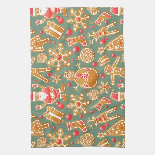 Weihnachtsgingerbrot santa handtuch (Vertikal)