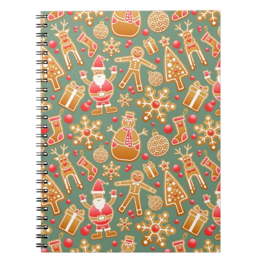 Weihnachtsgingerbrot santa notizblock (Vorderseite)