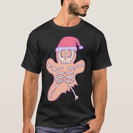 Weihnachtsgingerbrot Skeleton T-Shirt (Vorderseite)