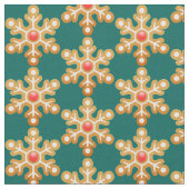 Weihnachtsgingerbrot Snowflake Grünes Muster Stoff (Nahaufnahme)