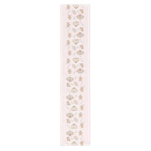 Weihnachtsgingerbrot Tischtuch Kurzer Tischläufer (Vorderseite)