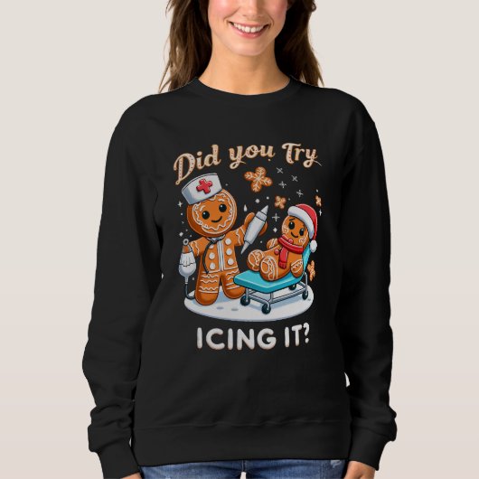 Weihnachtsgingerbrot Xmas Nurse Sweatshirt (Vorderseite)