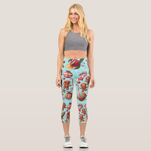 Weihnachtsgingerbrotflasche Capri Leggings (Vorderseite)