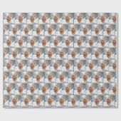 Weihnachtsgingerkatze mit Winterskarte Geschenkpapier (Flach)