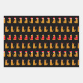 Weihnachtsgingkatzen in festlichen Hasen Geschenkpapier Set (Vorderseite 3)