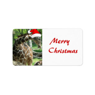WeihnachtsGiraffe Adressaufkleber