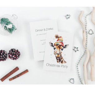 WeihnachtsGiraffe, anpassbar Einladung