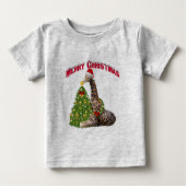 WeihnachtsGiraffe Baby T-shirt (Vorderseite)