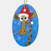 Weihnachtsgiraffe - blau keramik ornament (Links)