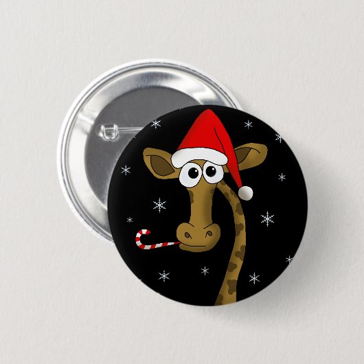 Weihnachtsgiraffe Button (Vorne & Hinten)