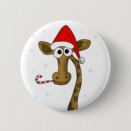 Weihnachtsgiraffe Button (Vorderseite)