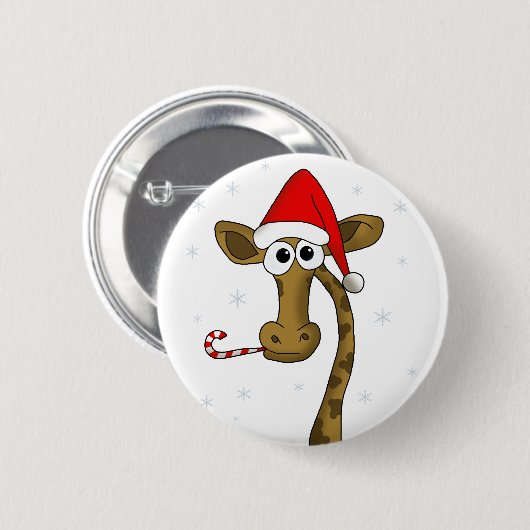 Weihnachtsgiraffe Button (Vorne & Hinten)