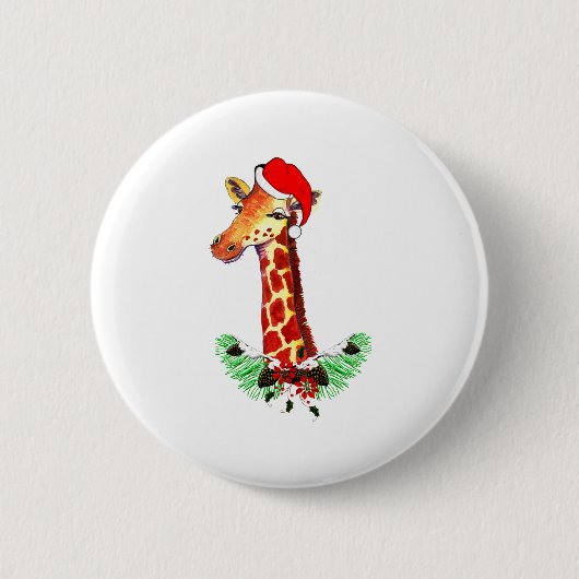 Weihnachtsgiraffe Button (Vorderseite)